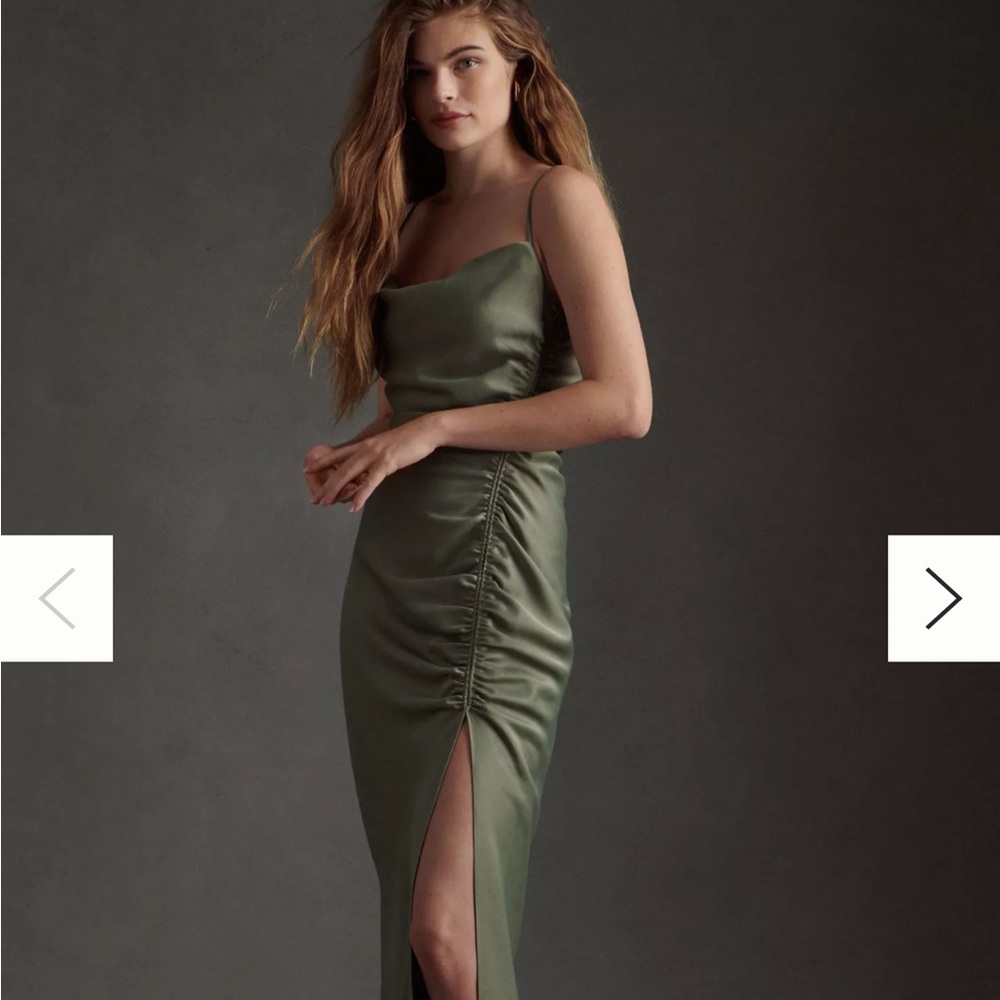 BHLDN Jennings cowl neck dress in MOSS